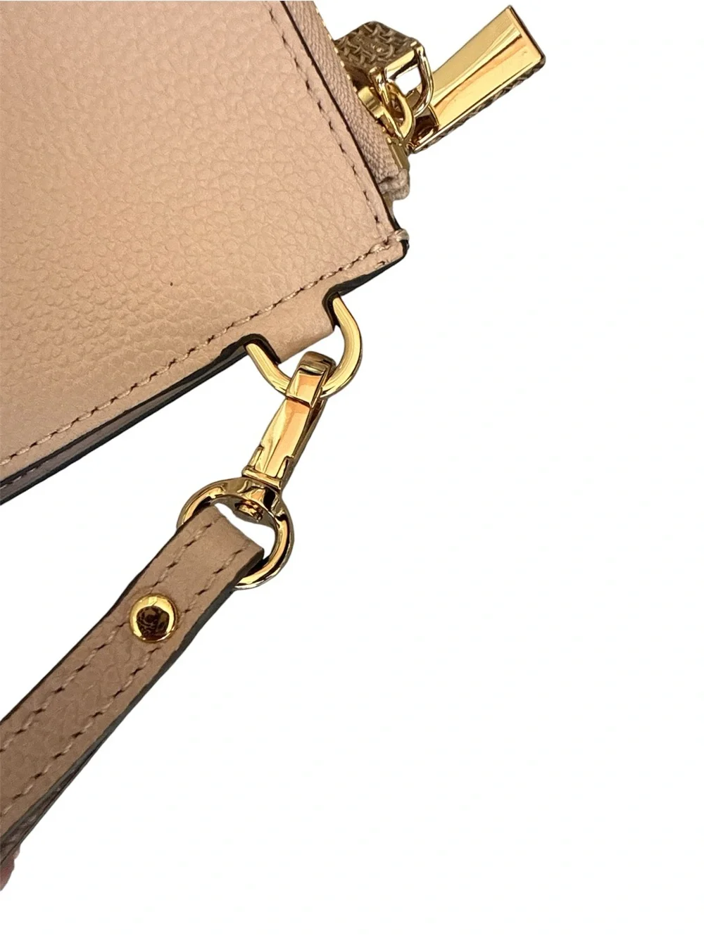 👛Michael Kors Pebbled Leather Double Zip Wristlet Wallet Clutch Light Blush Nude